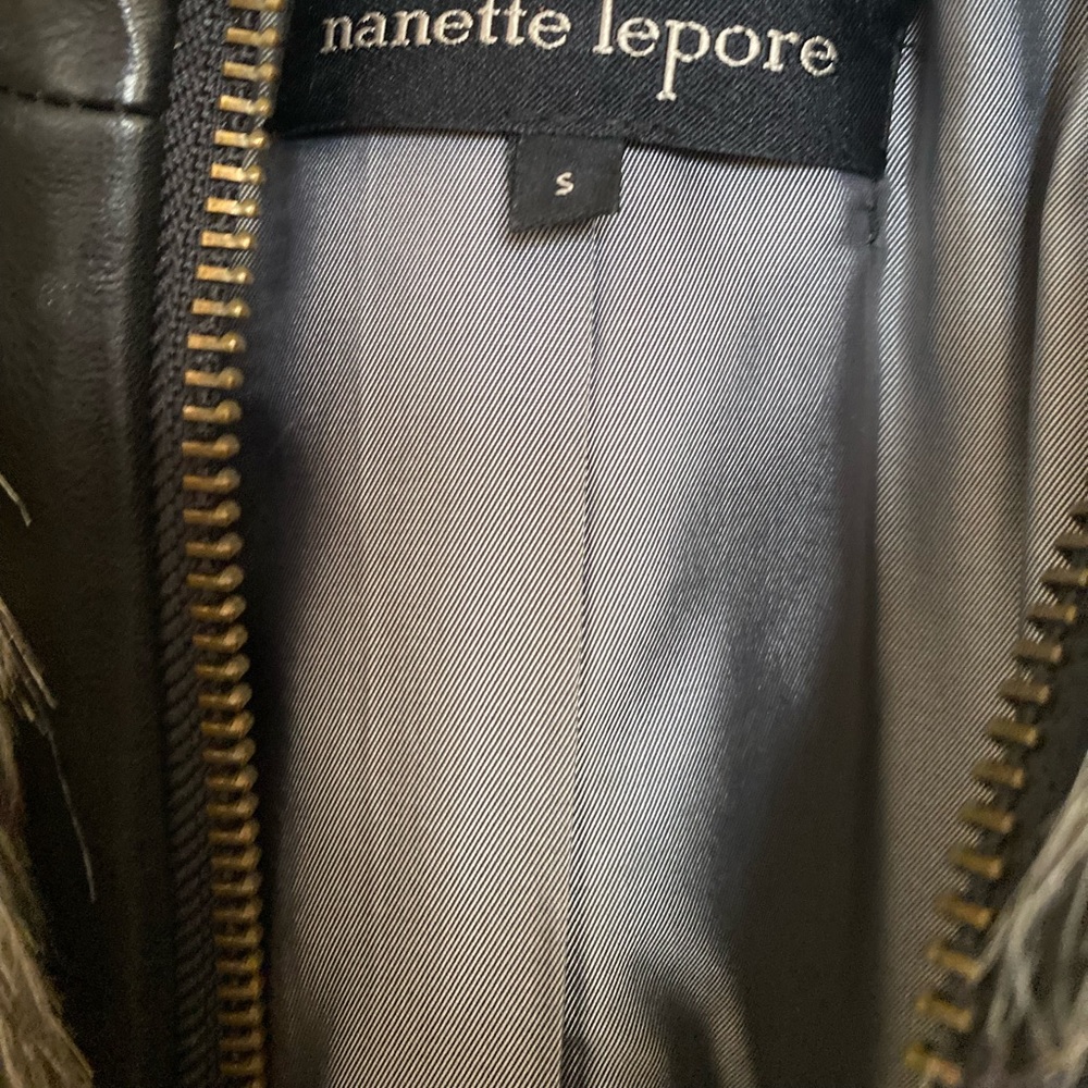 A Nanette Lepore faux fur jacket. 100% genuine leather.